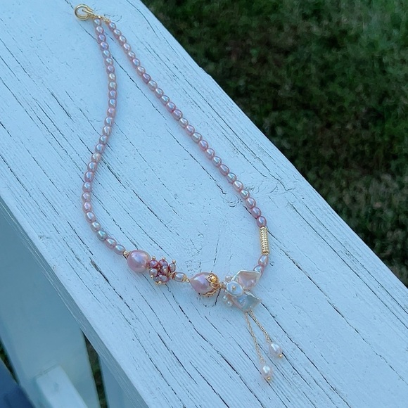 S98 Handmade Freshwater Baroque Pearl Necklace - Picture 8 of 8